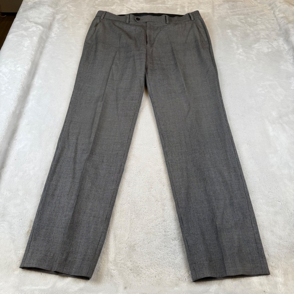 Lauren Ralph‎ Lauren Mens 36x32 Wool Dress Pants Houndstooth Gray Black